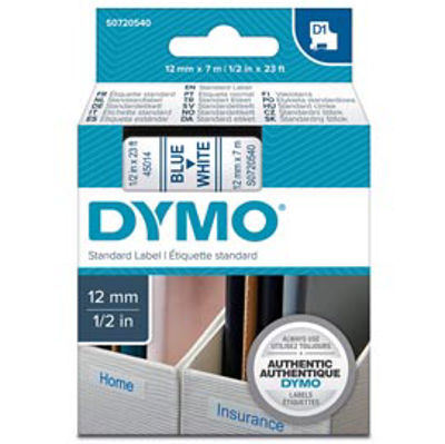 Immagine di Nastro Dymo Tipo D1 (12Mmx7M) Blu/Bianco 450140 [S0720540]