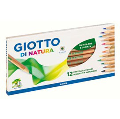 Immagine di Confezione 12Pz. Pastelli Colorati Giotto Di Natura Diametro Mina 3.8Mm Legno Di Cedro Colori Assortiti [240600]
