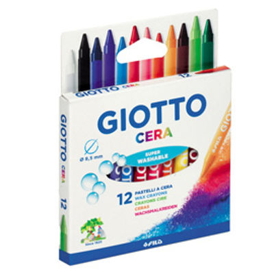 Immagine di Confezione 12Pz. Pastelli A Cera Giotto Lunghezza 90Mm Diametro 8.50Mm Colori Assortiti [281200]