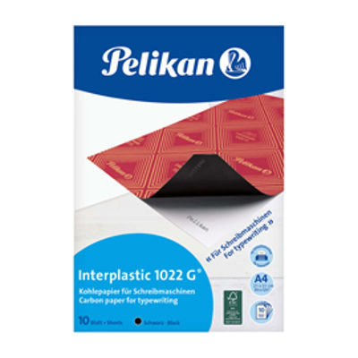 Immagine di Confezione 10fg. Carta Carbone Pelikan Interplastic 1022G 21x31cm Nero [0C01AA]