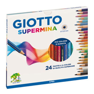 Immagine di Astuccio 24pz. Pastelli Giotto Supermina Mina 3.8mm Colori Assortiti [235800]