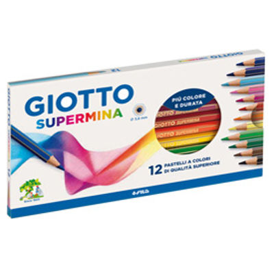 Immagine di Astuccio 12pz. Pastelli Giotto Supermina Mina 3.8mm Colori Assortiti [235700]