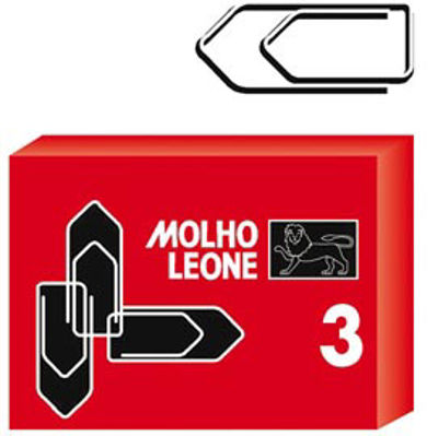 Immagine di Fermagli zincati N.3 lunghezza 29 mm - Molho Leone - scatola da 100 fermagli [21113]