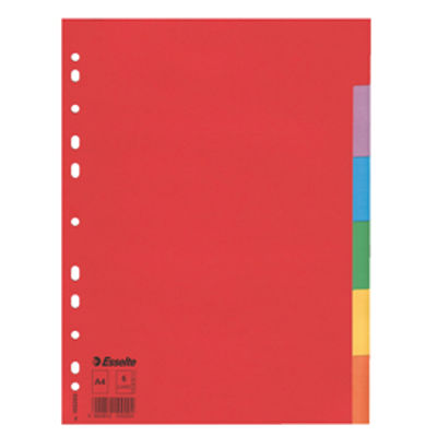 Immagine di Separatore economy in cartoncino 160gr colorato 6 tasti A4 ESSELTE [100200]