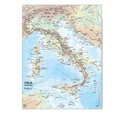 Immagine di Carta geografica Italia - scolastica - plastificata - 297x420 mm - Belletti [BS01P]