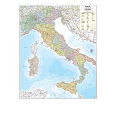 Immagine di CARTE MURALI AMMINISTRATIVE ITALIA AMMINISTRATIVA E STRADALE GRANDE (CM. 97X122) [M08PL/07]