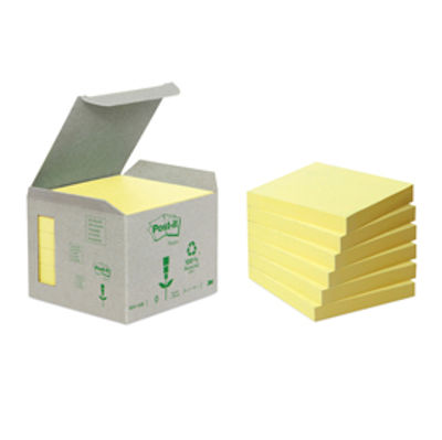 Immagine di Blocco Post It Z Notes Green - giallo - 76 x 76mm - 100 fogli - riciclabile 100% - Post It [654-1B]