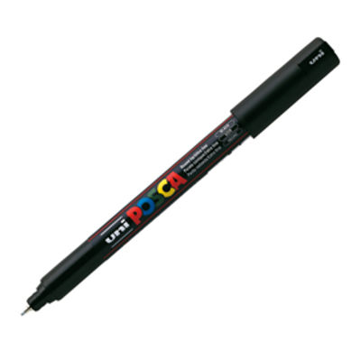 Immagine di Marcatore Uni Posca Pen PC1M - nero - punta extra fine 0,7mm - Uni Mitsubishi [M PC1MR N]