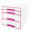 Immagine di Cassettiera 4 cassetti bianco/rosa leitz cube [52132023]