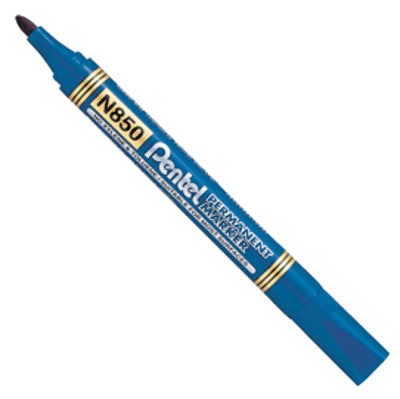 Immagine di Marcatore Permanent Marker N850 - blu - punta tonda 4,5mm - Amiko [N850-CE]