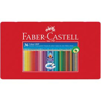 Immagine di Astuccio metallo 36 pastelli colorati Color Grip - acquerellabili - Faber Castell [112435]
