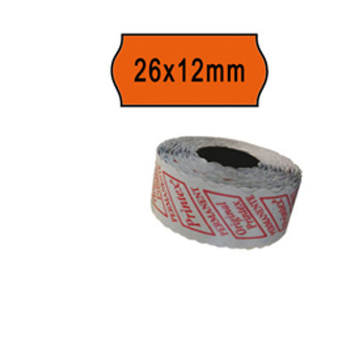 Immagine di Rotolo da 1000 etichette a onda per Printex Smart 8/2612 - 26x12 mm - adesivo permanente - arancio - Pack 10 rotoli [2612sfr10ar]