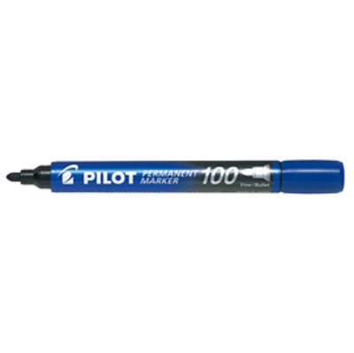 Immagine di Marcatore Permanente Markers 100 - blu - punta tonda 4,5mm - Pilot [002706]