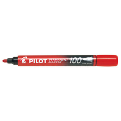 Immagine di Marcatore Permanente Markers 100 - rosso - punta tonda 4,5mm - Pilot [002707]