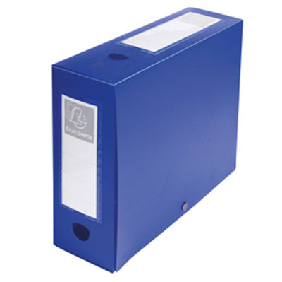 Immagine di Scatola archivio box con bottone blu f.to 25x33cm D 100mm Exacompta [59932E]