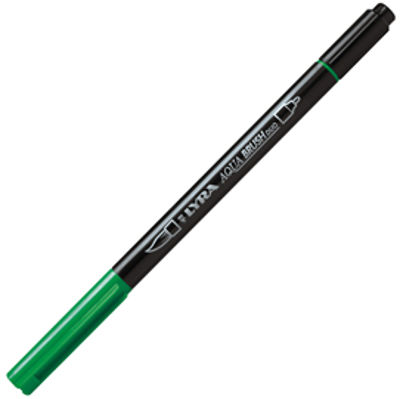 Immagine di Pennarello Aqua Brush Duo - punte 2/4 mm - verde permanente - Lyra [L6520067]