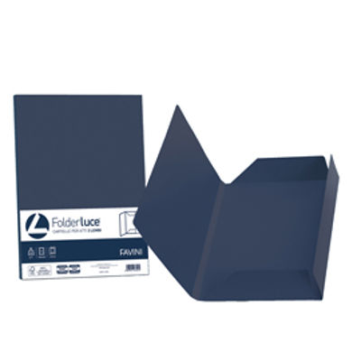 Immagine di Cartelline 3 lembi Luce - 200gr - 24,5x34,5cm - blu cobalto - Favini - conf. 25 pezzi [A506434]