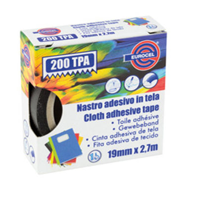 Immagine di Nastro adesivo telato TPA 200 - Bianco - 19mmx2,7mt - Eurocel [016014194]