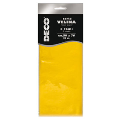 Immagine di Carta velina - 20gr - 50x76cm - giallo - 5 fogli - CWR [12283/02]