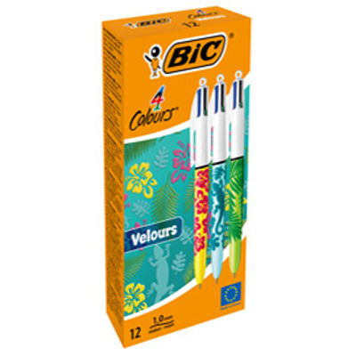 Immagine di penna sfera scatto multifunzione 4 Colours velours - punta 1,0mm -  4 colori - Bic  - conf. 12 pezzi [9672771]