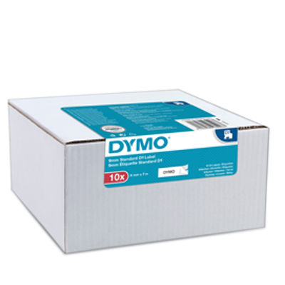Immagine di Nastri Dymo D1 - 9 mm x 7 mt - nero/bianco - Dymo - value pack 10 pezzi [2093096]