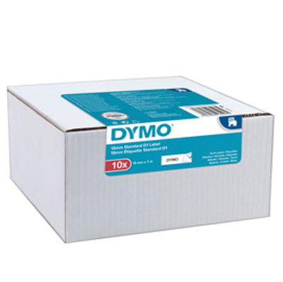 Immagine di Nastri Dymo D1 - 12 mm x 7 mt - nero/bianco - Dymo - value pack 10 pezzi [2093097]