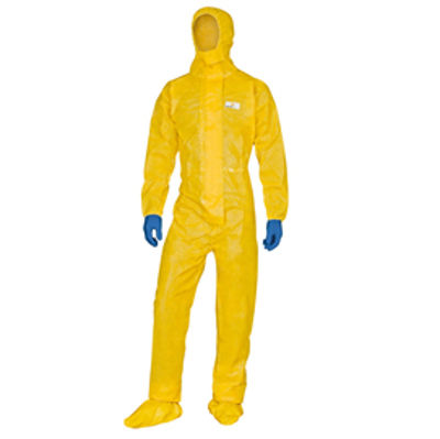Immagine di Tuta di protezione con cappuccio Deltachem - taglia L - giallo - Deltaplus [DT300GT]