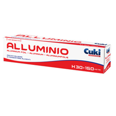 Immagine di Roll alluminio - astuccio con seghetto - 300 mm x300 mt - Cuki Professional [3930015]