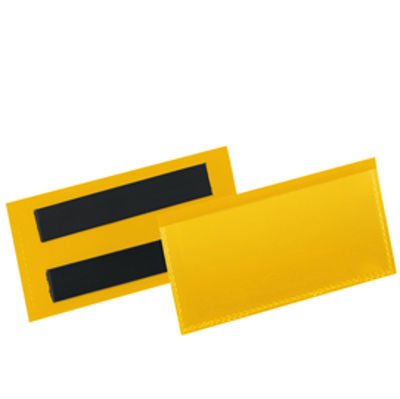 Immagine di Buste identificazione magnetica - 100x38mm - giallo - Durable - conf.50 pezzi [1741-04]