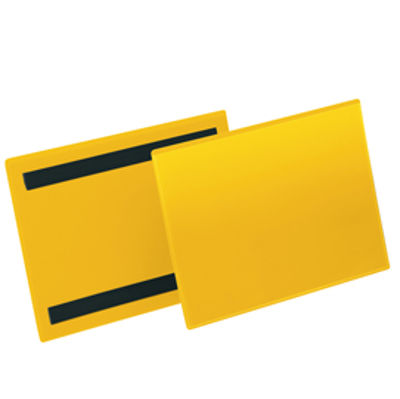 Immagine di Buste identificazione magnetica - A5 orizzontale - giallo - Durable - conf. 50 pezzi [1743-04]