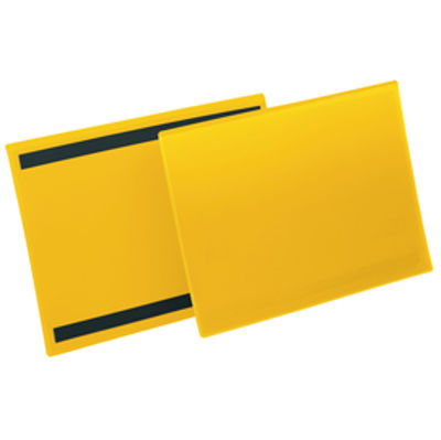 Immagine di Buste identificazione magnetiche - A4 orizzontali - giallo - Durable - conf.50 pezzi [1745-04]