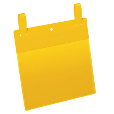 Immagine di Buste con fascette di aggancio - A5 orizzontali - giallo - Durable - conf. 50 pezzi [1749-04]