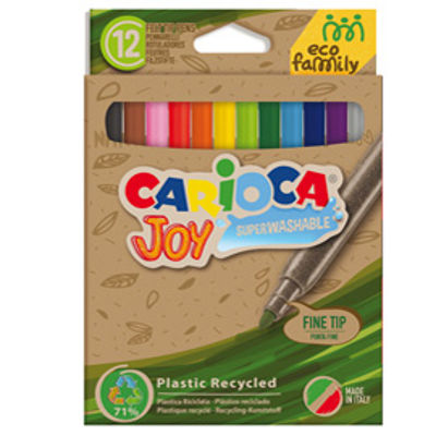 Immagine di Pennarelli Joy Eco Family - lavabili - colori assortiti - Carioca - scatola 12 pezzi [43100]