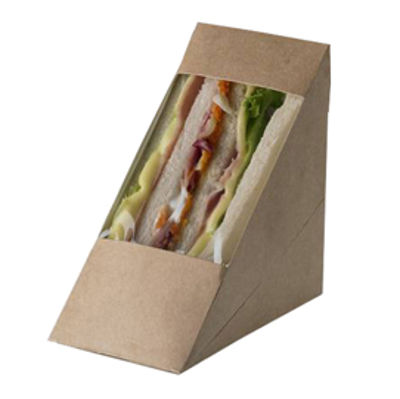 Immagine di Scatole per sandwich Street Food in carta kraft - 12,3x7,2x12,3 cm - Leone - conf. 100 pezzi [H0713]