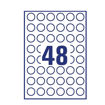 Immagine di Etichette adesive rotonde rimovibili - Ø 25 mm - 25 fogli (48 et/fg) - laser/inkjet - Avery [L4850REV-25]