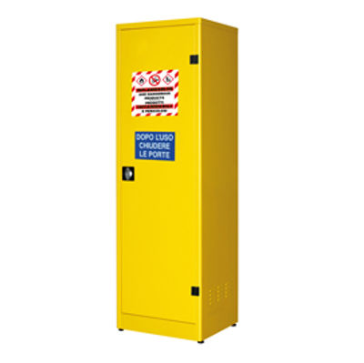 Immagine di Armadio di sicurezza per liquidi infiammabili - 57,5 x 50 x 185 cm - giallo - Carvel [ARM002B]