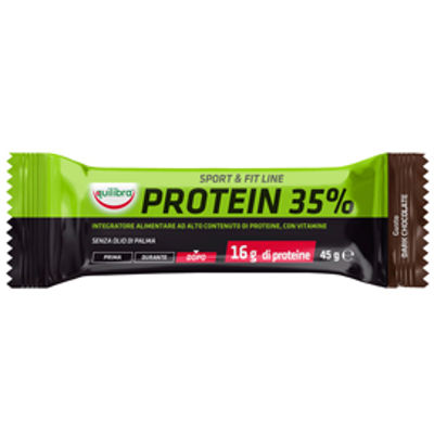 Immagine di Integratore Sport & Fit Line Protein 35% - gusto dark chocolate - 45 gr - Equilibra [BAP]