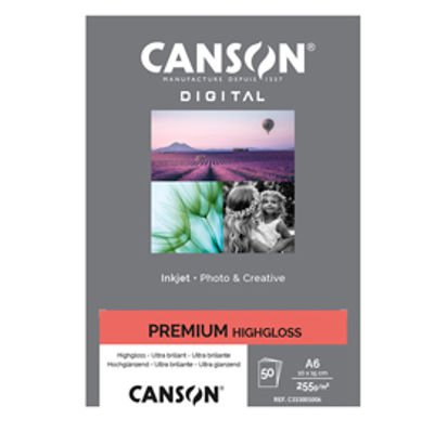 Immagine di Carta Inkjet Premium - 10 x15 cm - 255 gr - lucida - 50 fogli - Canson [C33300S006]