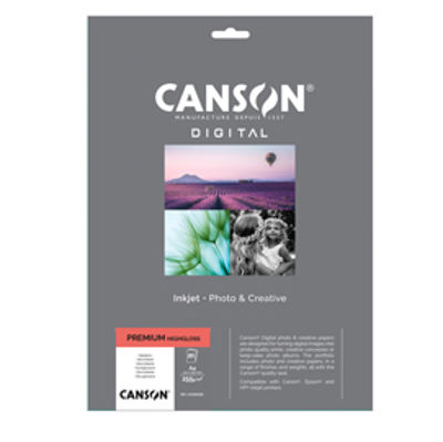 Immagine di Carta Inkjet Premium - A4 - 255 gr - lucida - 20 fogli - Canson [C33300S005]