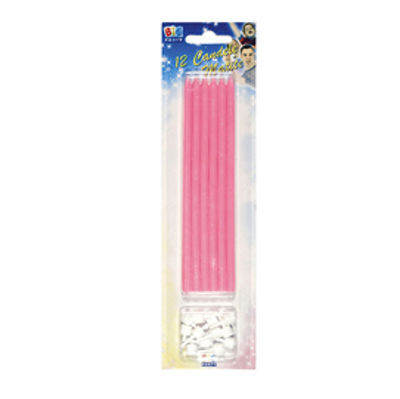 Immagine di Candeline matite - 15 cm - rosa - Big Party - conf.12 pezzi [71001]