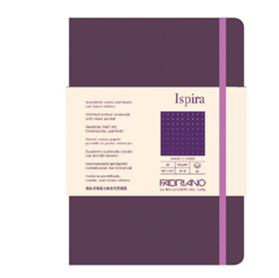 Immagine di Taccuino Ispira - con elastico - copertina rigida - A5 - 96 fogli - puntinato - viola - Fabriano [19714809]