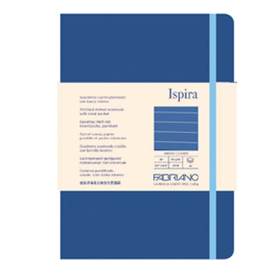 Immagine di Taccuino Ispira - con elastico - copertina rigida - A5 - 96 fogli - righe - blu royal - Fabriano [19714806]