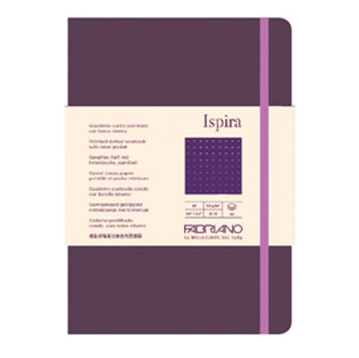 Immagine di Taccuino Ispira - con elastico - copertina flessibile - A5 - 96 fogli - puntinato - viola - Fabriano [19614809]