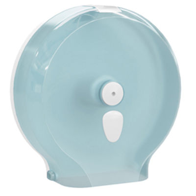 Immagine di Dispenser per carta igienica Maxi Jumbo - 370 x 130 x 130 mm - bianco / azzurro - Replast [A58801EM]