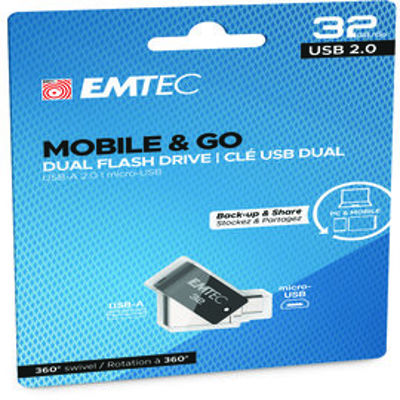 Immagine di Emtec - Dual USB2.0 T260 - micro-USB - ECMMD32GT262B - 32GB [ECMMD32GT262B]