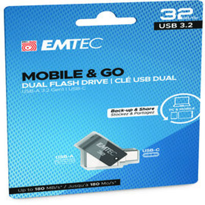 Immagine di Emtec - Dual USB3.2 T260 - Type-C - ECMMD32GT263C - 32GB [ECMMD32GT263C]