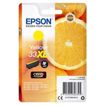 Immagine di Epson - cartuccia - C13T33644012 - inchiostro giallo, serie 33 XL, arancia [C13T33644012]