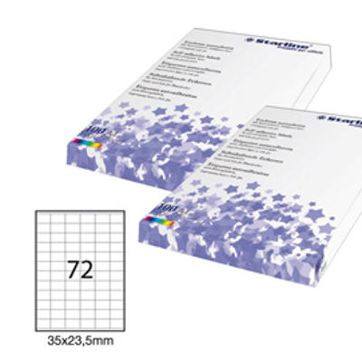 Immagine di Etichetta adesiva bianca 100fg A4 35x23,5mm (72et/fg) STARLINE [STL3017]