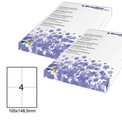 Immagine di Etichetta adesiva bianca 100fg A4 105x148,5mm (4et/fg) STARLINE [STL3037]