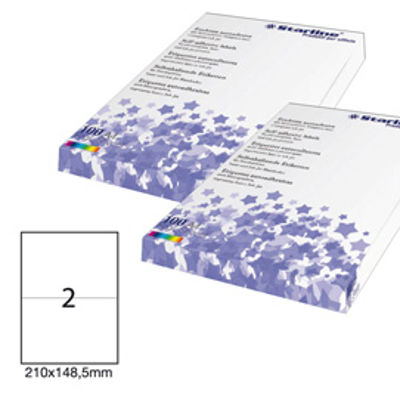 Immagine di Etichetta adesiva bianca 100fg A4 210x148,5mm (2et/fg) STARLINE [STL3042]